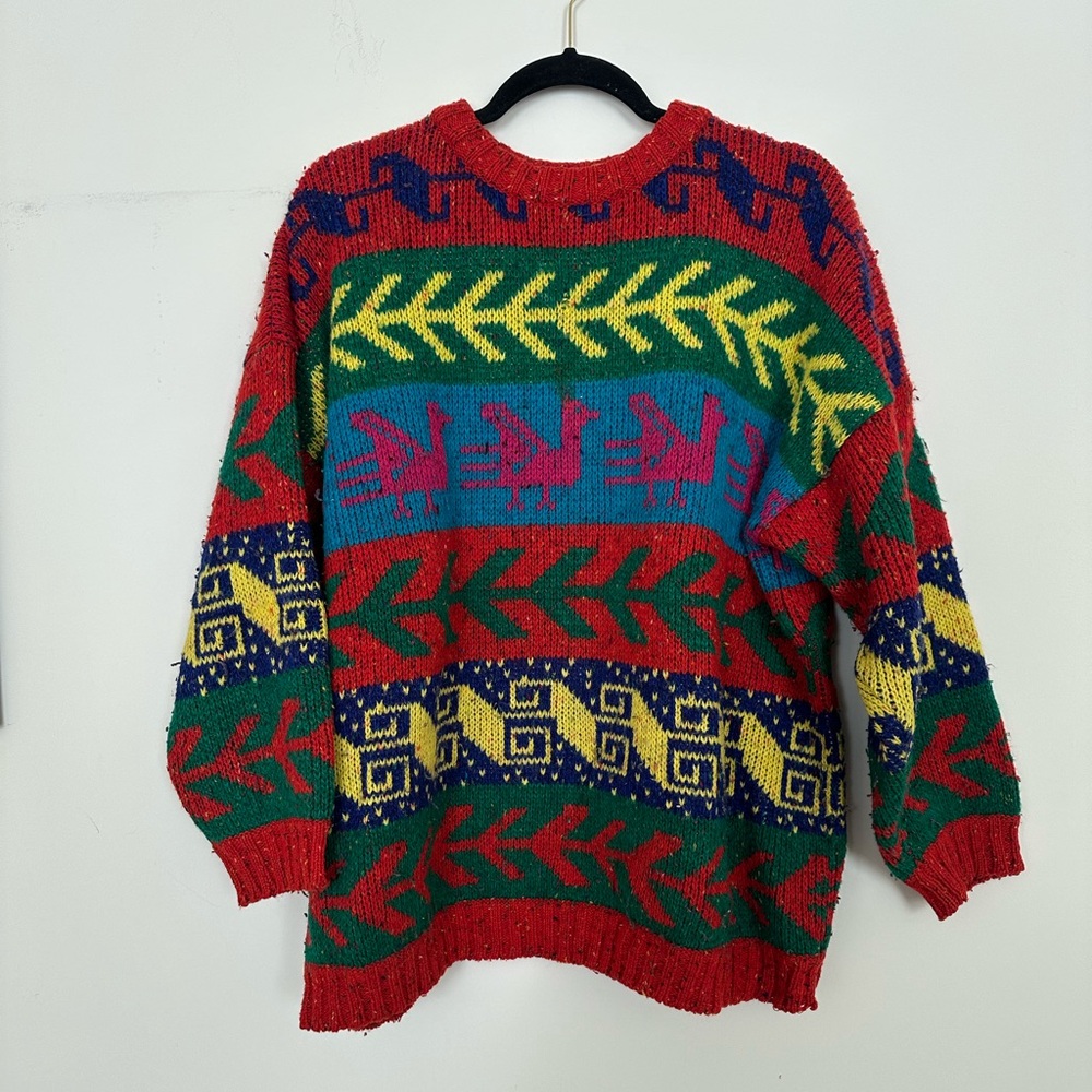 Vintage Colorful Patterned Sweater